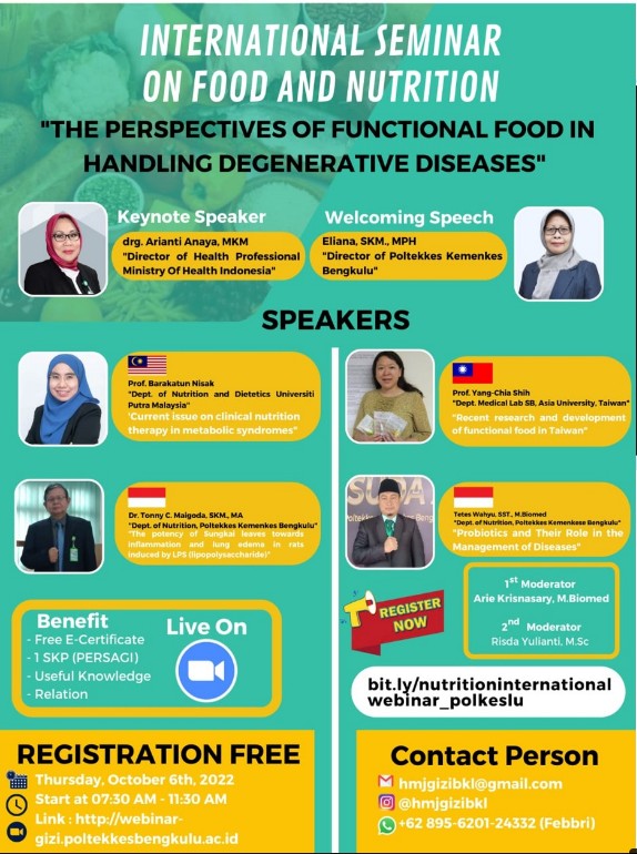 施養佳老師代表亞洲大學參加2022 International Seminar on Nutrition and Food 研討會